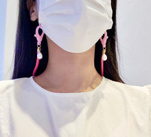 Load image into Gallery viewer, Pearl Charm Face Mask Strap Lanyard Holder with Plastic Lobster Clasps (2 Pcs)