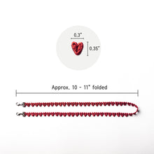 Load image into Gallery viewer, Heart Lace Mask Strap Holder with Metal Clasp (Red, White, and Black)