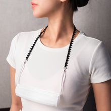 Load image into Gallery viewer, Heart Lace Mask Strap Holder with Metal Clasp (Red, White, and Black)