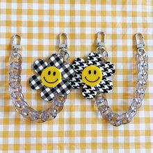 Load image into Gallery viewer, Checkered Smiley Flower Phone Case Chain