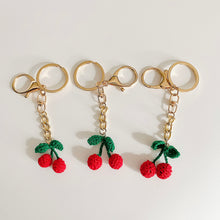 Load image into Gallery viewer, Cute Knitted Cherry Keychain (mini size)