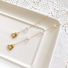 Load image into Gallery viewer, Beaded Heart Mask Chain Necklace Holder with Heart Clips