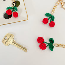 Load image into Gallery viewer, Cute Knitted Cherry Keychain (mini size)