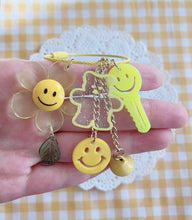Load image into Gallery viewer, Cute Yellow Key Ring with Smiley Face, Happy Flower, Bear Charms