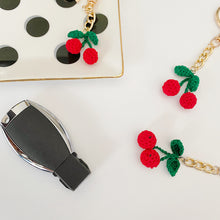 Load image into Gallery viewer, Cute Knitted Cherry Keychain (mini size)