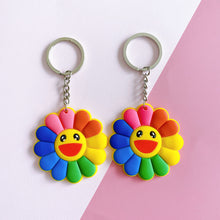 Load image into Gallery viewer, Rainbow Flower Keychain