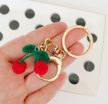Load image into Gallery viewer, Cute Knitted Cherry Keychain (mini size)