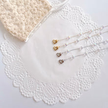 Load image into Gallery viewer, Beaded Heart Mask Chain Necklace Holder with Heart Clips