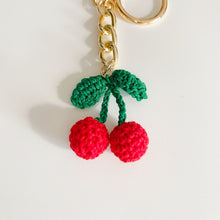 Load image into Gallery viewer, Cute Knitted Cherry Keychain (mini size)