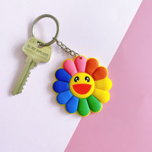 Load image into Gallery viewer, Rainbow Flower Keychain