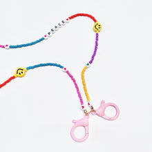 Load image into Gallery viewer, Cute Smiley Face and Beads Mask Necklace Holder with Pink Plastic Lobster Claw Clasp