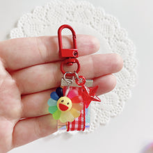 Load image into Gallery viewer, Cute Rainbow Flower Keyring