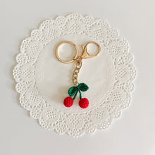 Load image into Gallery viewer, Cute Knitted Cherry Keychain (mini size)