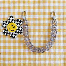 Load image into Gallery viewer, Checkered Smiley Flower Phone Case Chain