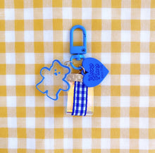 Load image into Gallery viewer, Cute Blue Bear Keyring with Heart Charm