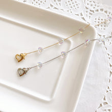 Load image into Gallery viewer, Beaded Heart Mask Chain Necklace Holder with Heart Clips