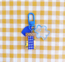 Load image into Gallery viewer, Cute Blue Bear Keyring with Heart Charm