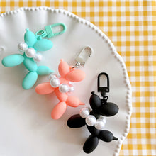 Load image into Gallery viewer, Cute Puppy Dog Keyring (peach, mint, black),