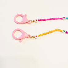 Load image into Gallery viewer, Cute Smiley Face and Beads Mask Necklace Holder with Pink Plastic Lobster Claw Clasp