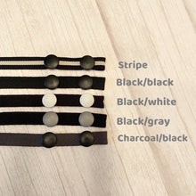 Load image into Gallery viewer, Men's Chic Black Mask Strap, Herringbone Pattern