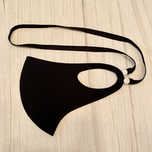 Load image into Gallery viewer, Men&#39;s Chic Black Mask Strap, Herringbone Pattern
