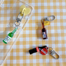 Load image into Gallery viewer, Cute Mini Soju Beer Coca Cola Keychain
