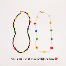 Load image into Gallery viewer, Flower Beaded Mask Holder Chain Necklace with Metal Clasp
