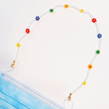 Load image into Gallery viewer, Flower Beaded Mask Holder Chain Necklace with Metal Clasp
