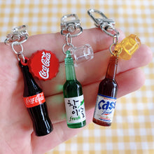 Load image into Gallery viewer, Cute Mini Soju Beer Coca Cola Keychain
