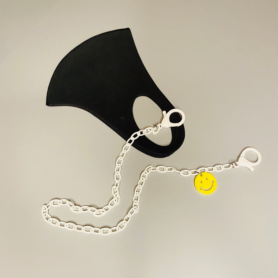 Mask Chain Holder Lanyard with Smiley Face Charm (Kids and Adults, Unisex)